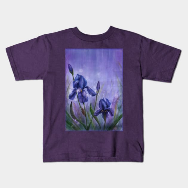 Fleur-de-Lis Flowers Kids T-Shirt by eosofdawn